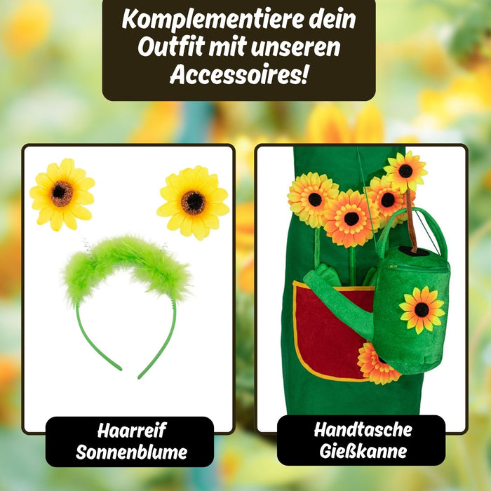 Gärtnerschürze für Damen und Herren | Mit Sonnenblumen Applikationen