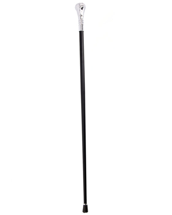 Gehstock aus Metall | Silberner Knauf - 93 cm