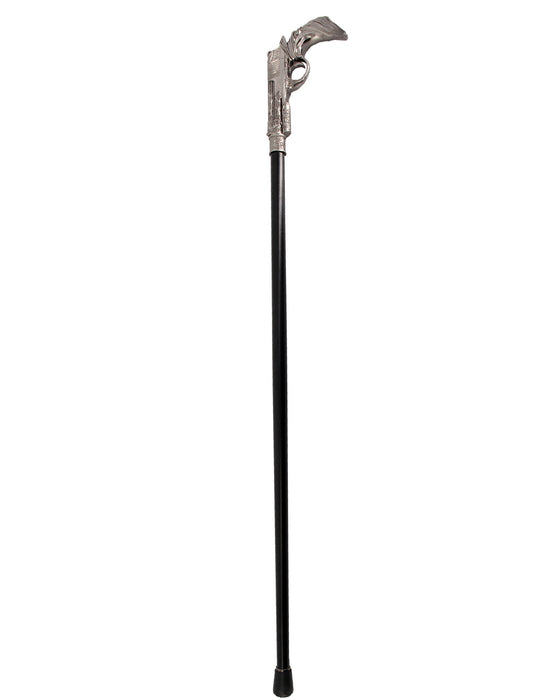 Gehstock aus Metall | Pistole Silber - 93 cm