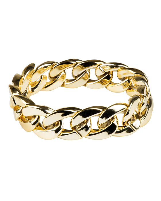 Goldenes Glieder Armband - zum Pimp Macho Rapper Rocker Kostüm