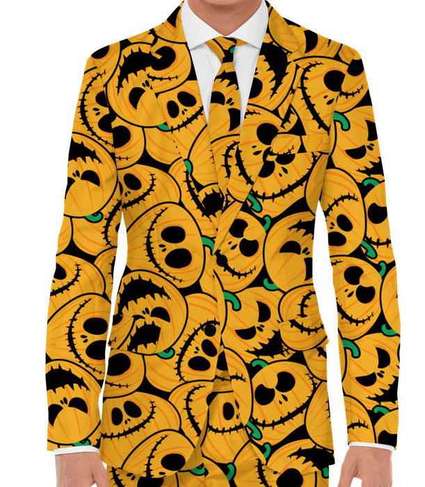Halloween Designer Anzug "Pumpkin" 3-tlg. - Herren Kostüm | Orange