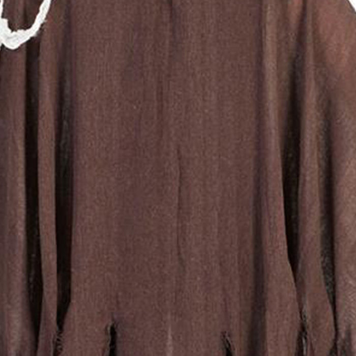 Dunkler Sensenmann Umhang - Halloween Verkleidung mit Kapuze | Braun