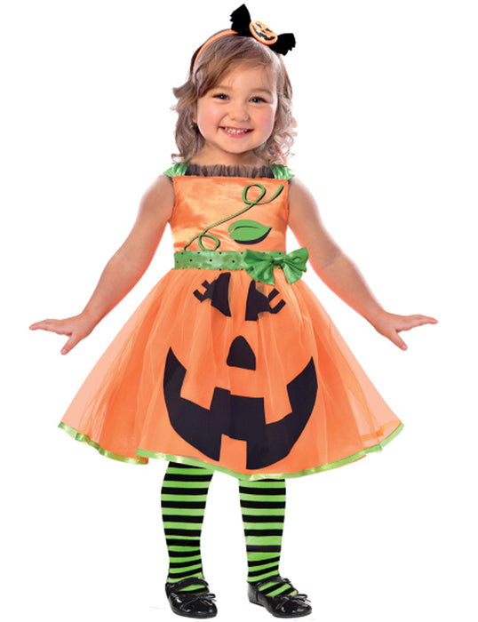 Putziger Kürbis Kinderkostüm - Kleid und Haarreif | Kostüm Halloween Karneval
