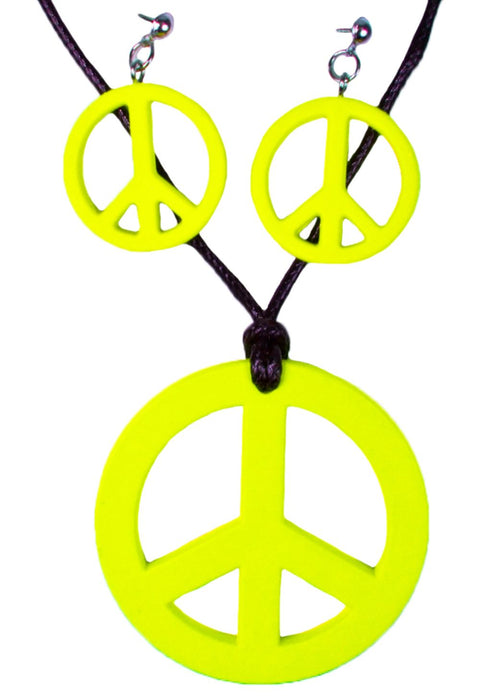 Hippie Peace Schmuck Set 3-tlg. Gelb