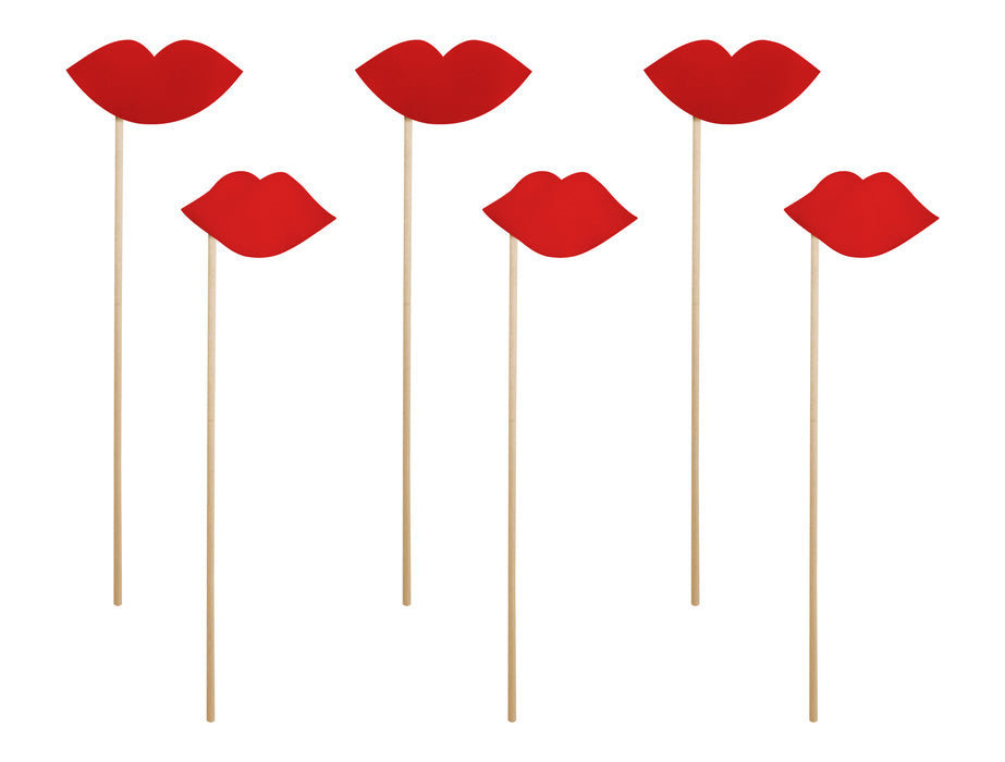 Foto-Props Lippen 6-tlg.