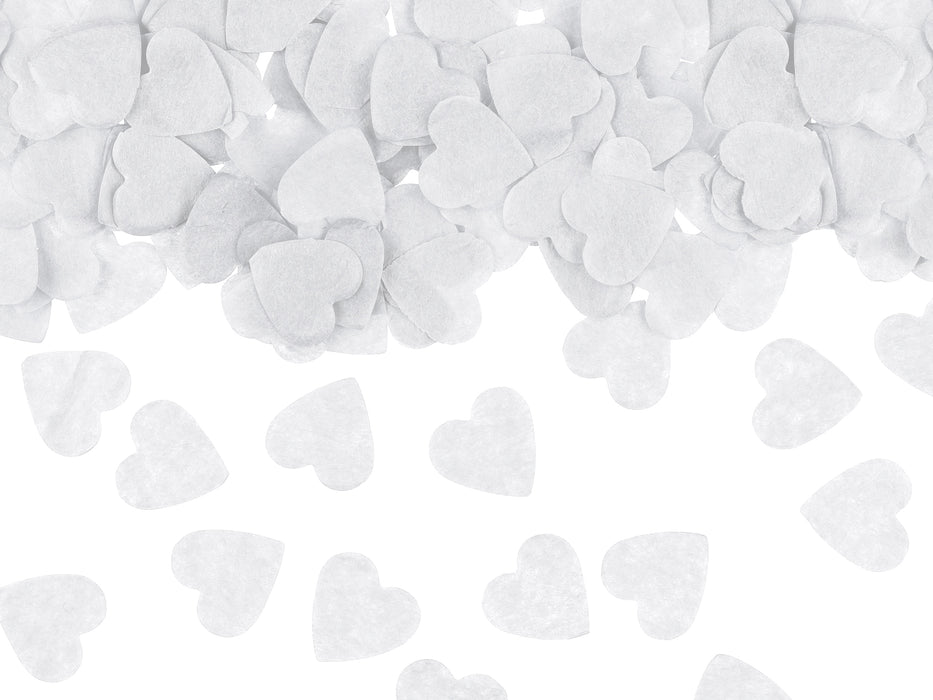 Konfetti Papier Herzen Weiß 15g