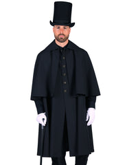 Schwarzer Kutschermantel für Herren | Kostüm Mittelalter Halloween