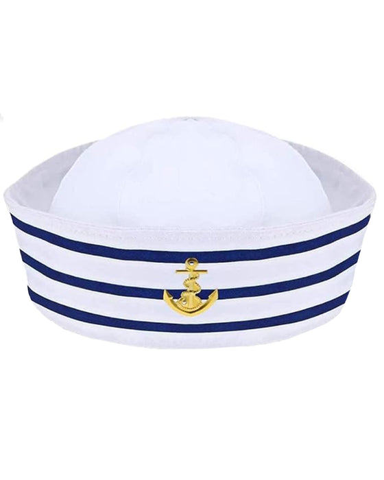 Matrosen Sailor Mütze mit Anker - 414000 | Weiß Blau