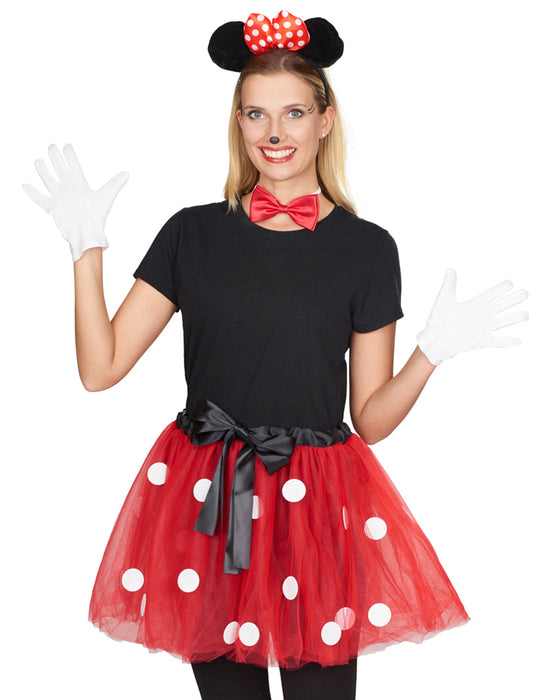 "Minnie Maus" Petticoat Tutu Rock - Länge 45cm | Rot Weiß