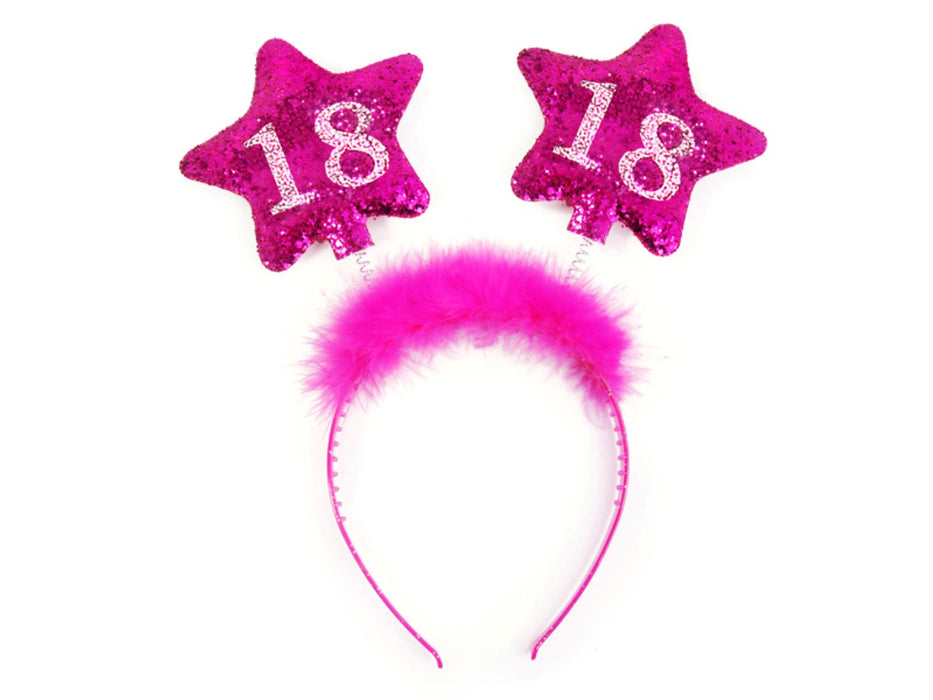 Haarreif Zahl #18 Pink