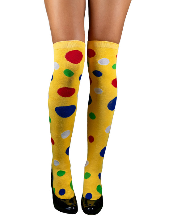 Overknees Clown Kniestrümpfe "Polka Dot" - 414030 | Gelb Bunt