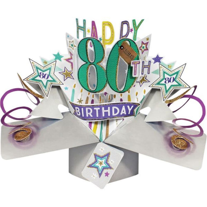 Grußkarte PopUp "Happy 80th Birthday"