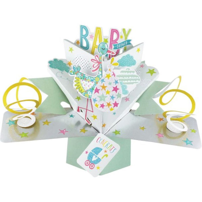 Grußkarte PopUp "Baby Shower" Storch