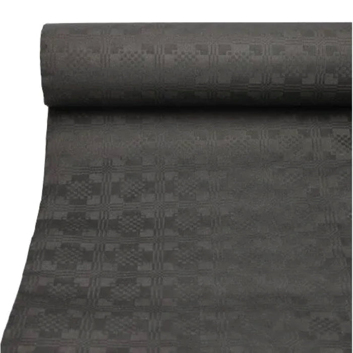 Tischdecke Papier Damastprägung 50x1m| Schwarz