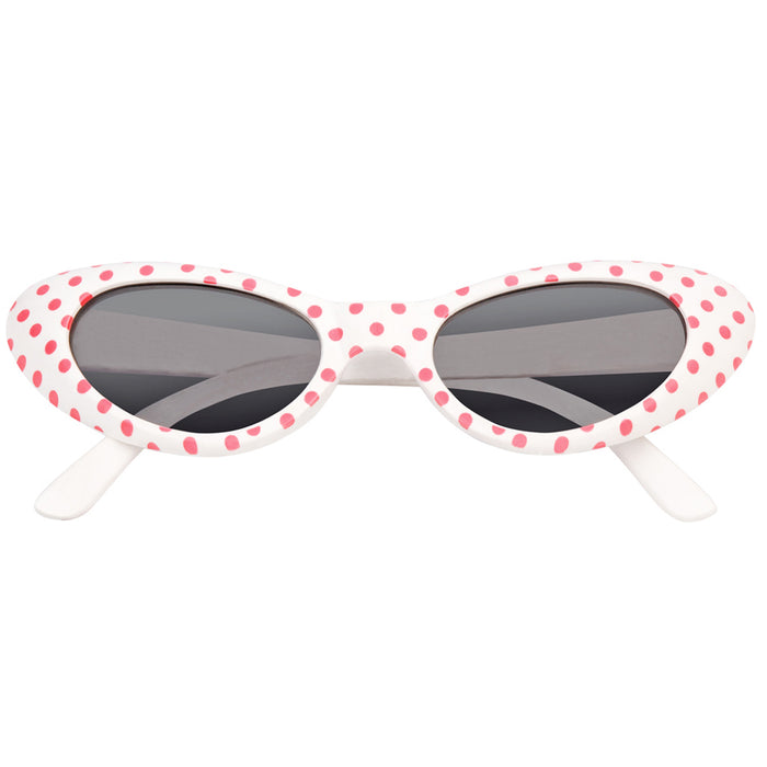 Cat Eye Brille Sandy mit Punkten | Weiß Rosa