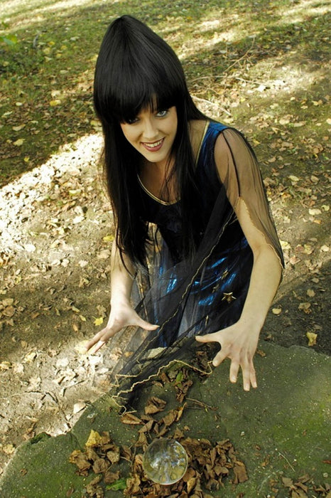 Hexen Langhaar Perücke Lilith Schwarz