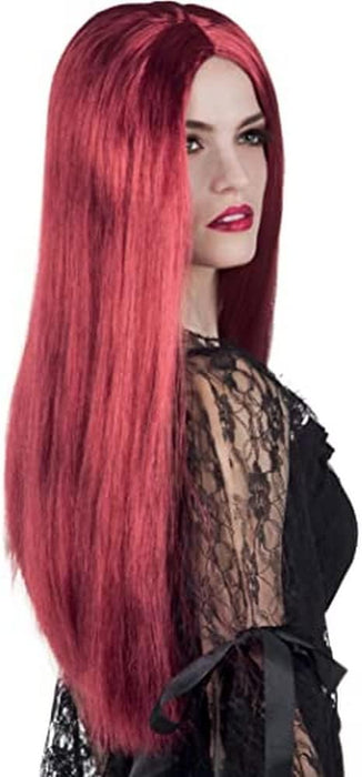 Perücke Lady Hexe Langhaar glatt Rot