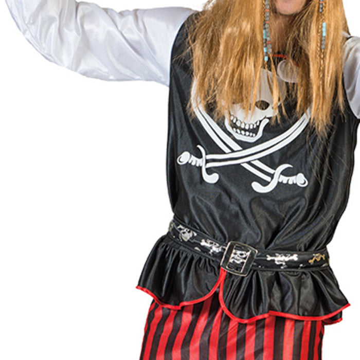 Pirat "Bill" Kostüm für Herren | Schwarz Rot