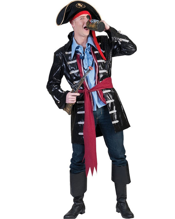 Piraten Kostüm "Scott" für Herren | Schwarz Rot