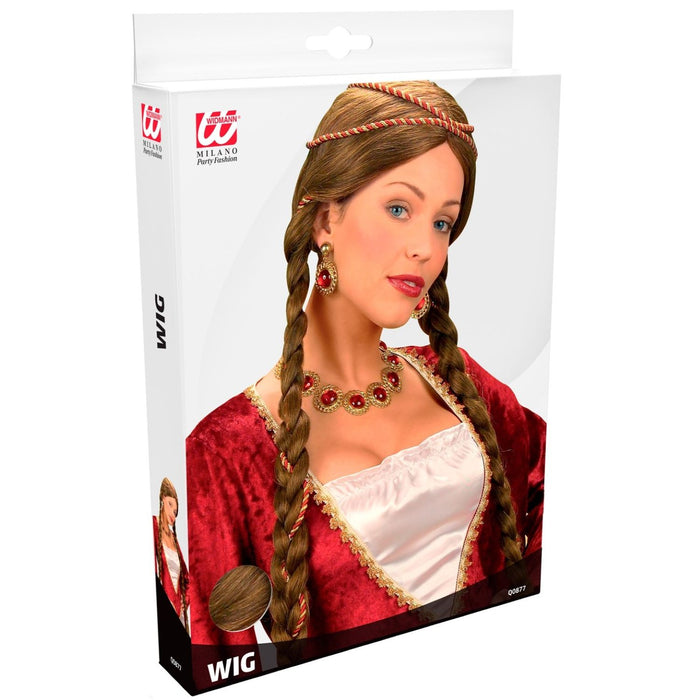 Damen Perücke "Reinassance Königin" | Braun