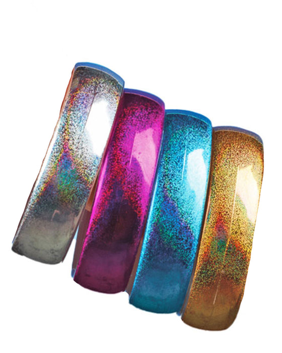 Regenbogen Metallic Retro Armreifen 4er-Set - 414012 | Mehrfarbig