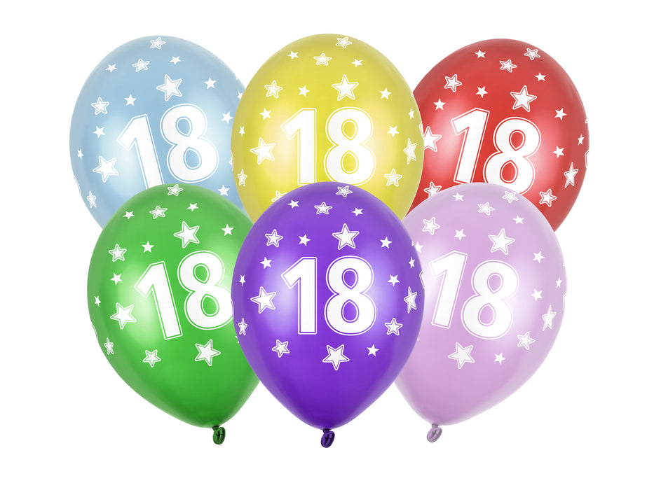 Latexballon Ø30cm "Happy Birthday" | 6 Stk. - Zahl #18