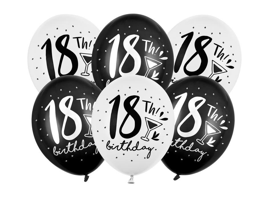 Latexballon Ø30cm "Happy Birthday" Schwarz | 6 Stk. #18