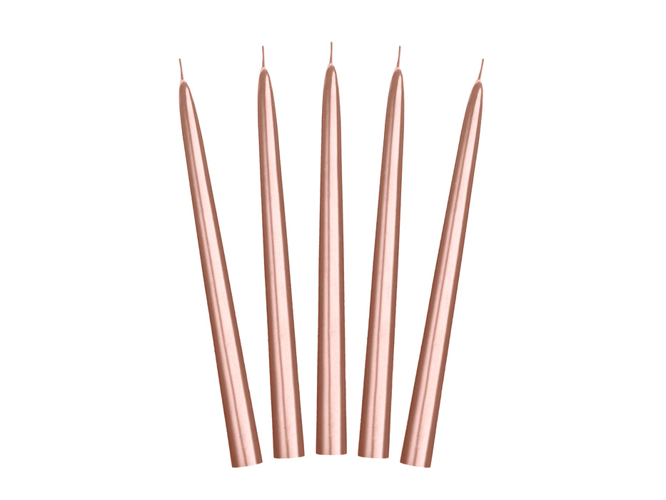 Spitzkerze 24 cm 10Stk. | Roségold Metallic