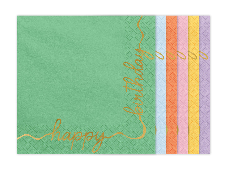 Servietten Happy Birthday Bunt 33x33cm/12 St.
