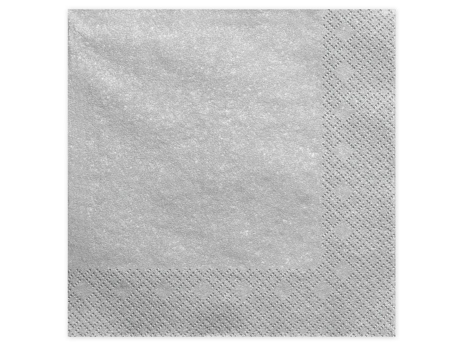 Servietten Uni 40x40 cm/ 20St. Silber-Metallic