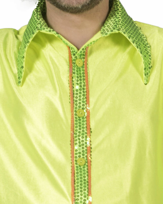 Buntes Brasilianer Samba Hemd für Herren | Neon Gelb