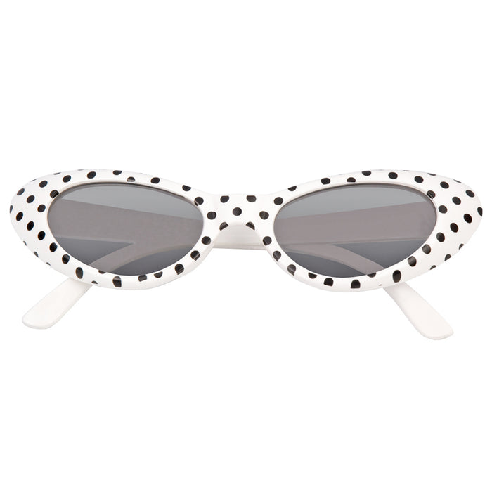 Cat Eye Brille Sandy mit Punkten | Weiß Schwarz