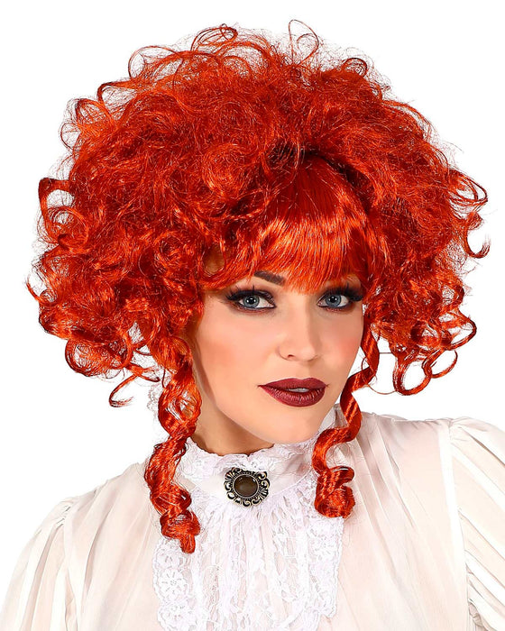 Viktorianische Steampunk Perücke für Damen | Hochsteckfrisur Rot