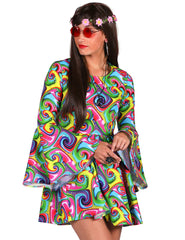 Hippie Kostüm "Daisy" für Damen - Zitrone | 60er 70er Jahre Flower Kleid