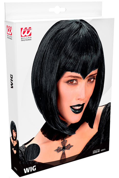 Damen Perücke "Gothic Vamp" in Box | Schwarz