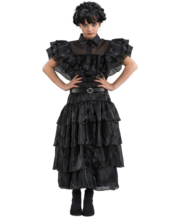 Kostüm "Wednesday" für Kinder | Ballkleid Rabenball Schwarz - Addams Family