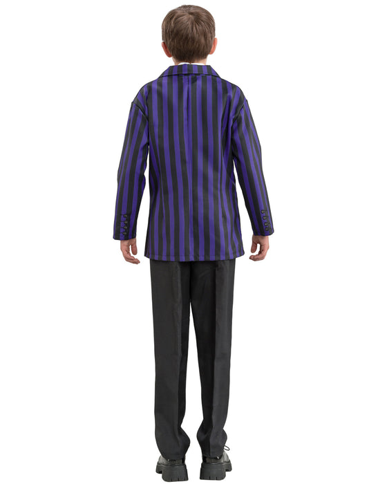 Wednesday Filmkostüm "Xavier" für Jungen | Schuluniform Schwarz Lila - Addams Family