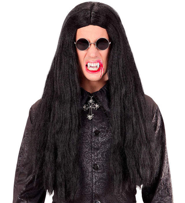 Vampir Langhaar Perücke "Eastbourne" für Herren | Schwarz