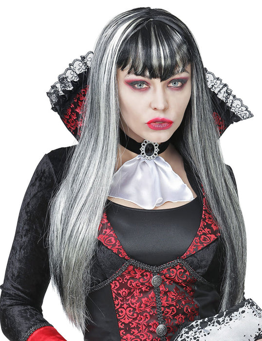 Vampir Langhaar Perücke "Vampiress" für Damen 02076 | Grau