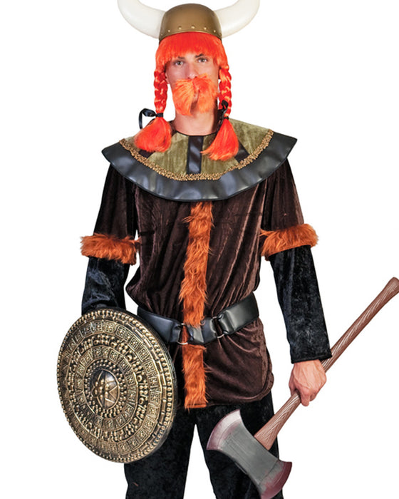 Wikinger Kostüm "Raudur" für Herren | Anzug mit Fellbesatz