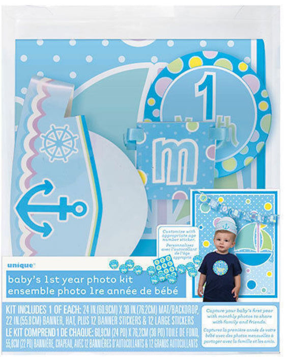 Foto-Props Mein 1. Jahr Baby Boy Babyparty Dekoration für Jungs zum 1. Geburtstag