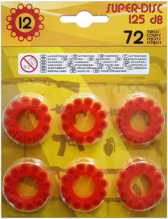 Gonher 96/12 Munitionsring Platzpatronenring für Spielzeugpistolen - 12er Ringe - 96-Schuss
