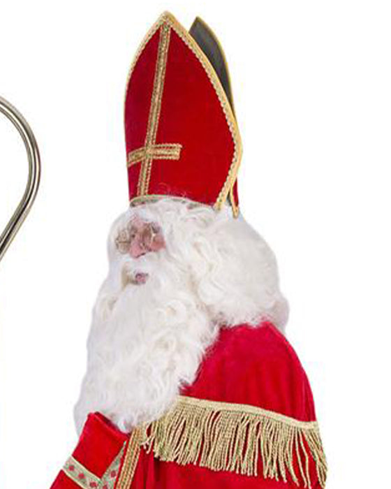 Heiliger Bischof Sankt Nikolaus Kostüm für Herren mit Mitra | Rot Weiß