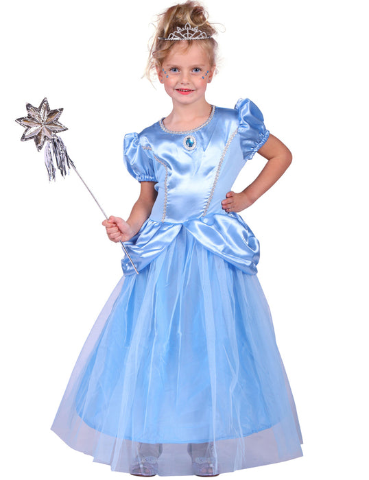 Prinzessin Kostüm "Cinderella" für Mädchen - Hellblau | Märchen Königin Barock Kleid
