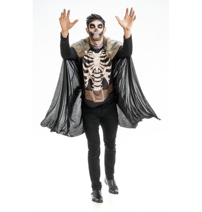 "Skelett König" Kostüm für Herren | Schwarz Braun
