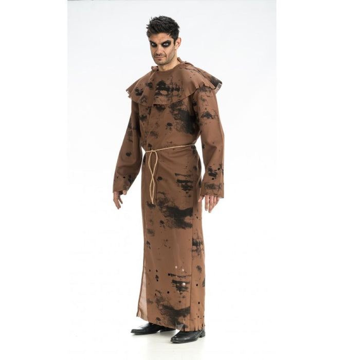 "Zombie Mönch" Kostüm für Herren | Braun