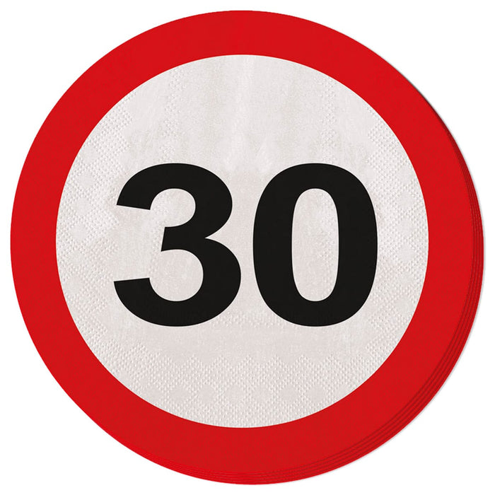 Servietten Verkehrsschild #30 | 20Stk./33cm
