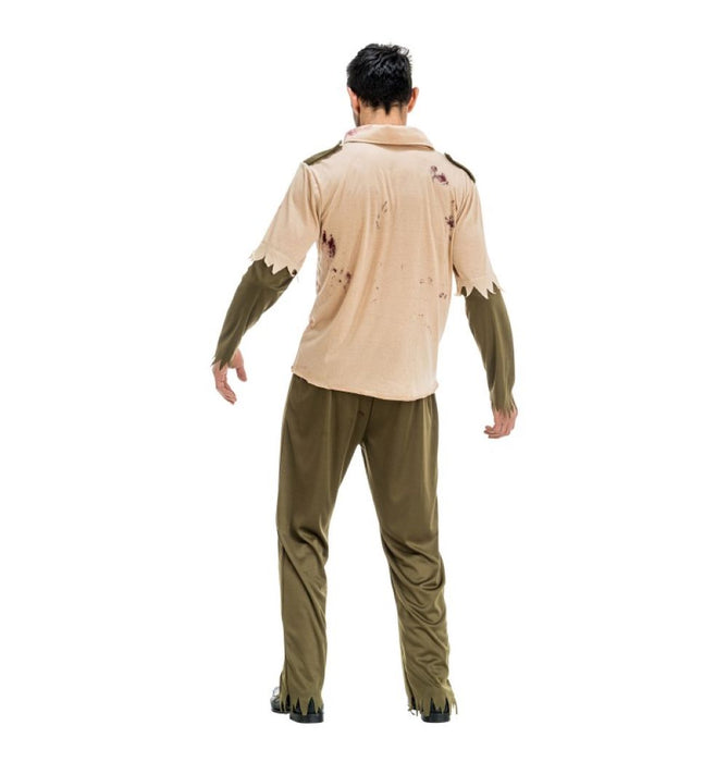 "Zombie Sheriff" Kostüm für Herren | Grün Rot