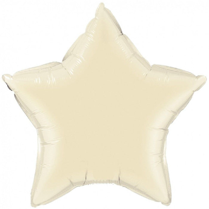 ABC18 Stern Folienballon Ø 43 cm Uni Elfenbein