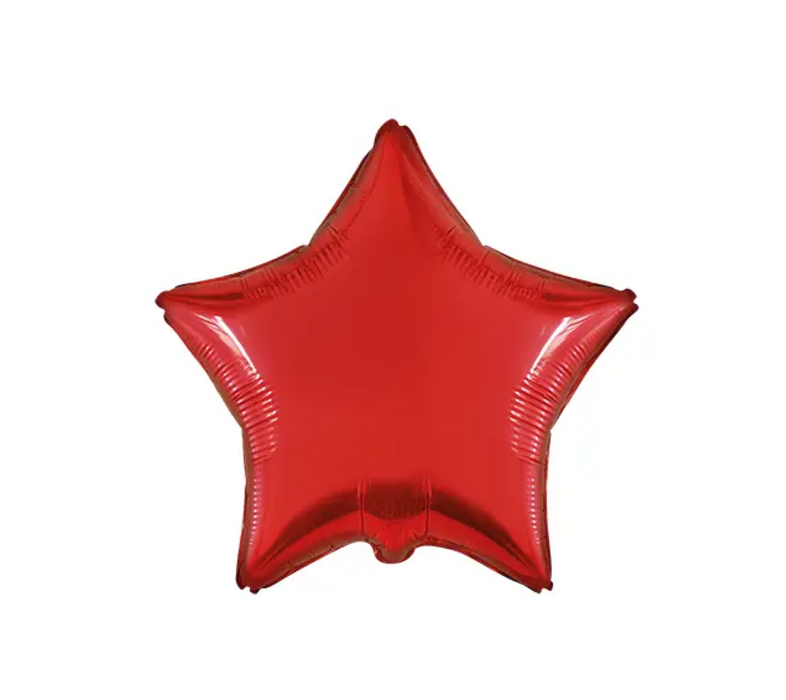 ABC18 Stern Folienballon Ø 43 cm Uni Rot